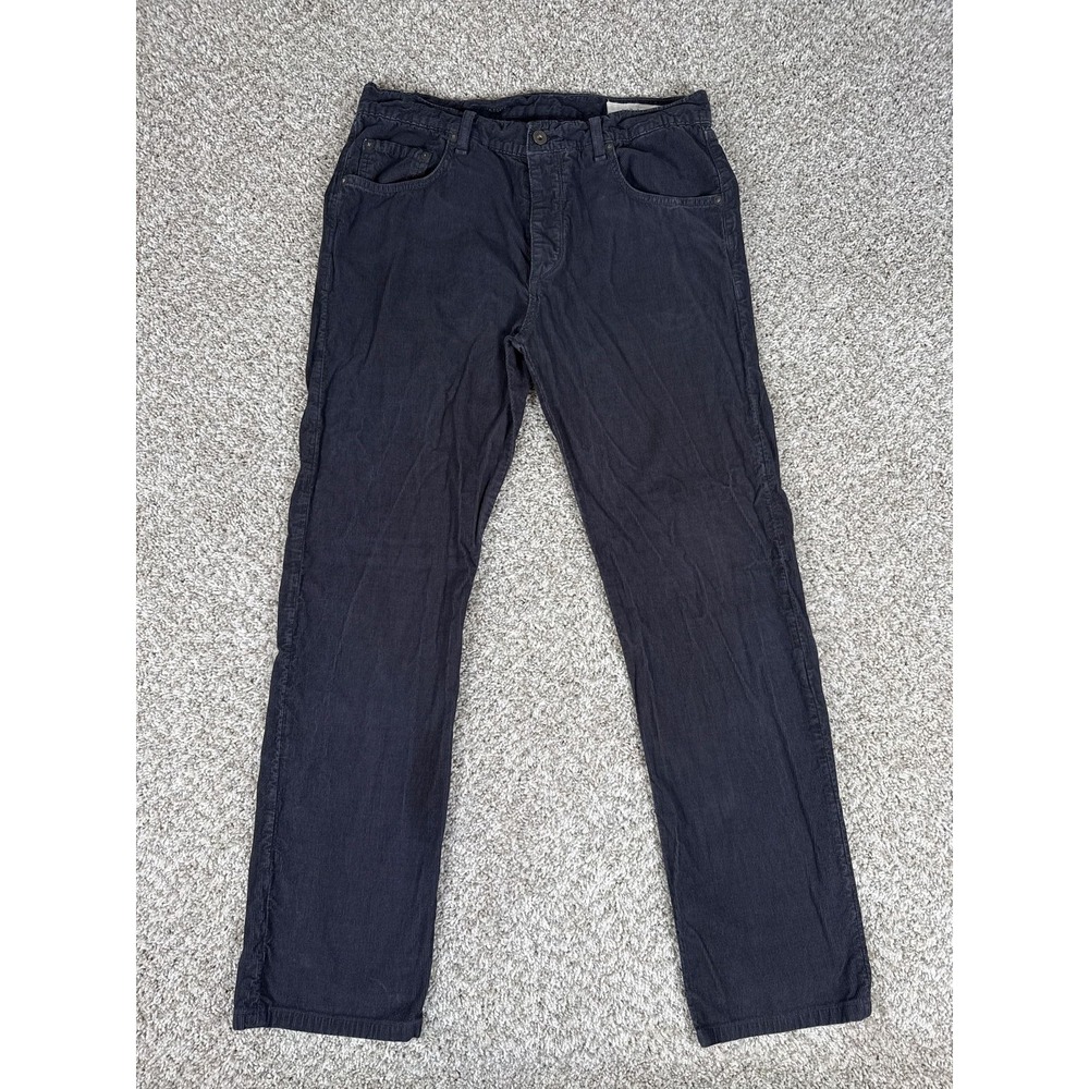 rag & bone Pants Mens 34 Gray Corduroy Straight Button Fly Dark RB Washed Cotton
